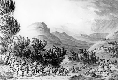 Serra de Estrella or de Neve, the March of Baggage Following the Army, engraved by Charles Turner by Thomas Staunton St. Clair